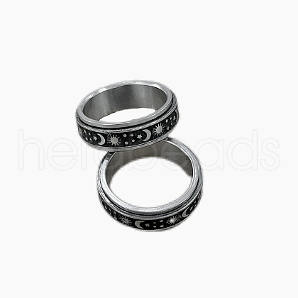 Stainless Steel Rotating Fidget Band Ring MATO-PW0001-059A-05-1