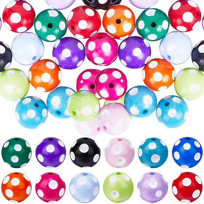 SOFPLATE 24Pcs 12 Colors Acrylic Beads MACR-SP0001-15-1