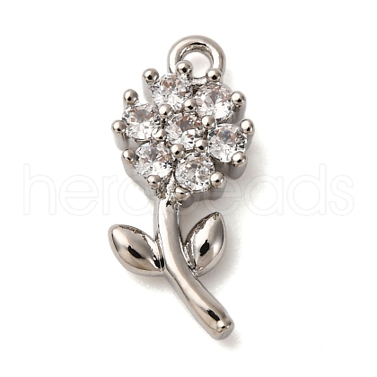 Brass Micro Pave Cubic Zirconia Pendants KK-I276-04P-02-1