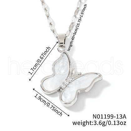 Elegant Fashionable Brass Butterfly Pendant Necklaces for Daily Wear or Parties RL9381-1