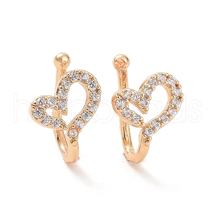 Clear Cubic Zirconia Heart Cuff Earrings ZIRC-I064-04G-1