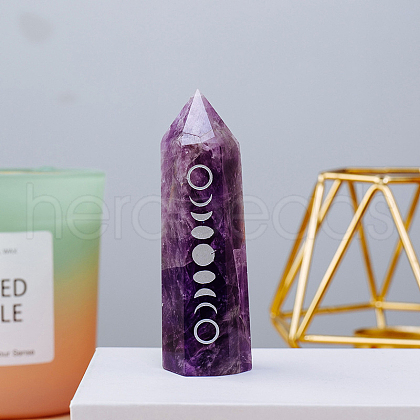 Natural Amethyst Pointed Prism Bar Home Display Decoration G-PW0007-100D-1