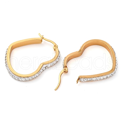 304 Stainless Steel Heart Hoop Earrings EJEW-S242-01G-C-1
