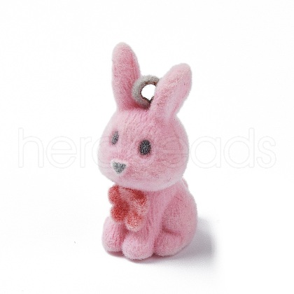 Flocky Opaque Resin Pendants RESI-G105-03B-1