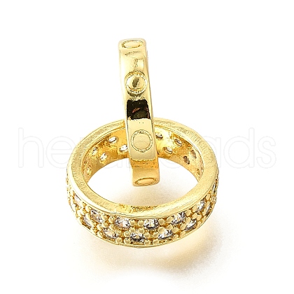 Brass Micro Pave Clear Cubic Zirconia Beads KK-V008-14B-G-1
