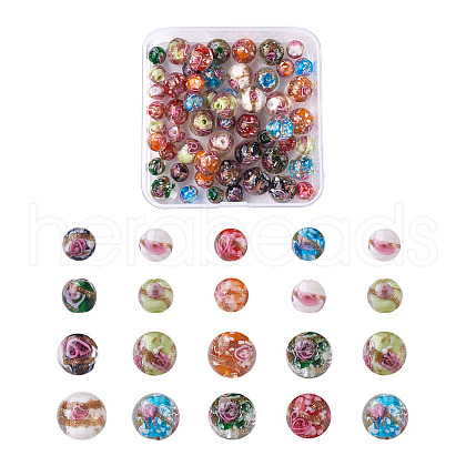 Craftdady Handmade Gold Sand Lampwork Beads LAMP-CD0001-06-1