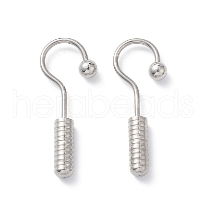 Non-Tarnish 304 Stainless Steel Screw Hooks Shape Dangle Earrings for Woman EJEW-F312-09P-1