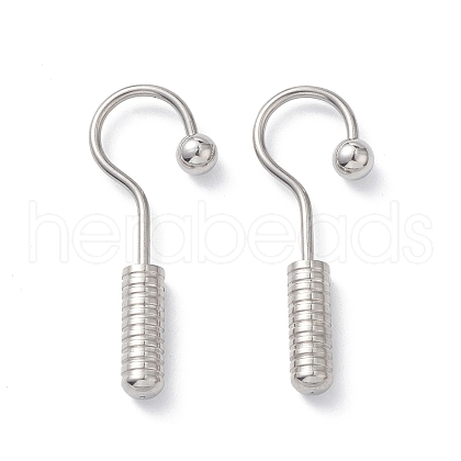 304 Stainless Steel Screw Hooks Shape Dangle Earrings for Woman EJEW-F312-09P-1