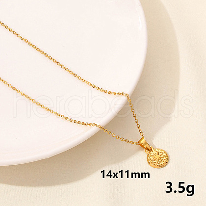 Stainless Steel Moon Sun Chain Necklace Simple Elegant Cool Style RF4782-10-1