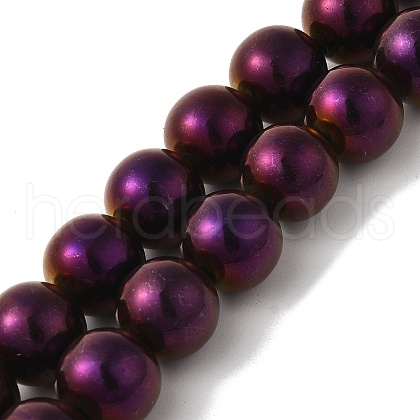 Electroplated Synthetic Magnetic Hematite Beads Strands G-I364-K01-03-1