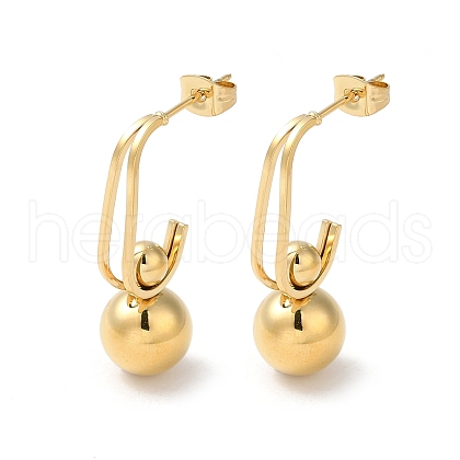 304 Stainless Steel Dangle Stud Earrings EJEW-Z026-14G-1