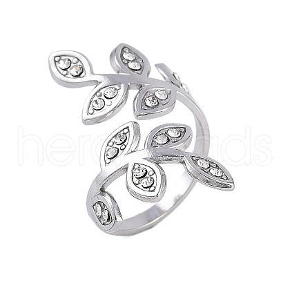 304 Stainless Steel Open Cuff Ring for Women RJEW-F166-12P-02-1