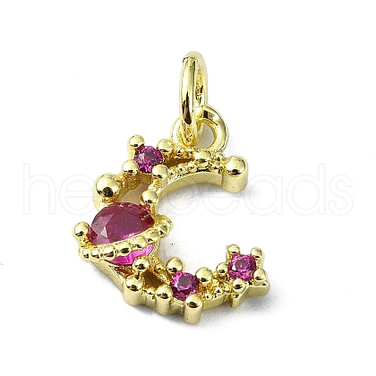 Brass Micro Pave Cubic Zirconia Pendants KK-H475-15G-04-1