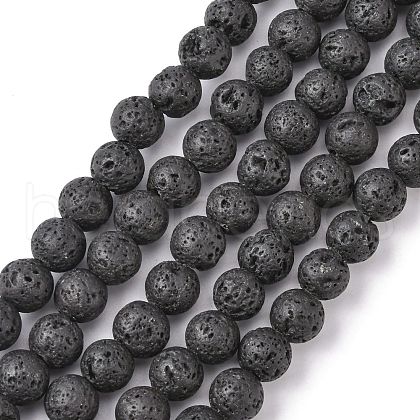 Natural Lava Rock Beads Strands G434-1A-1