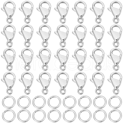 Beebeecraft 100Pcs 304 Stainless Steel Lobster Claw Clasps DIY-BBC0001-56B-1