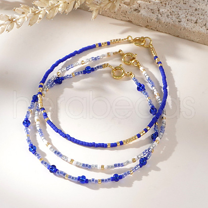 3Pcs Glass Seed Beads Stretch Bracelet Set RI3026-1