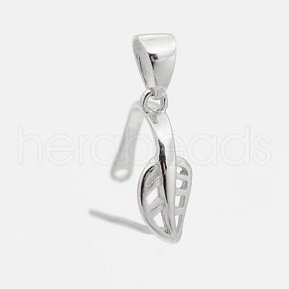 Anti-Tarnish Trendy Rhodium Plated 925 Sterling Silver Pinch Bails STER-M088-10B-1