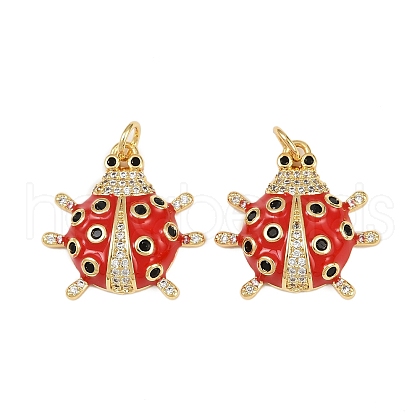 Brass Micro Pave Cubic Zirconia Pendants KK-C095-08A-G-1