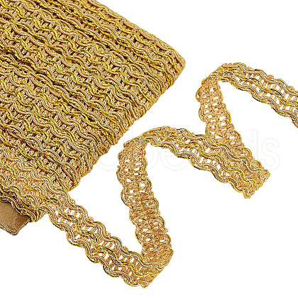 11M Polyester Wavy Lace Ribbon OCOR-WH0088-26B-1