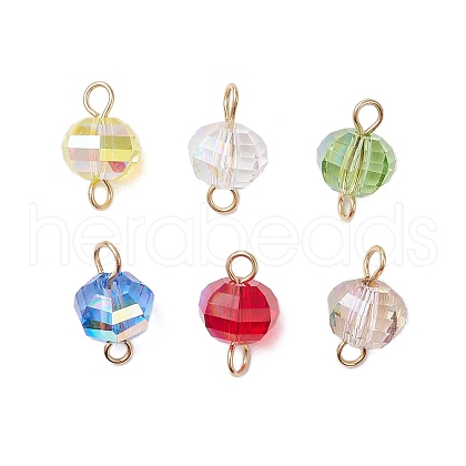 304 Stainless Steel Open Jump Rings and Glass Beads Connector Charms PALLOY-JF03598-01-1