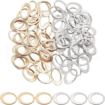 Unicraftale 80 Pcs 2 Colors 304 Stainless Steel Linking Rings STAS-UN0021-76-1