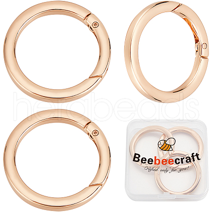 Beebeecraft 3Pcs Alloy Spring Gate Rings FIND-BBC0002-23KCG-02-1