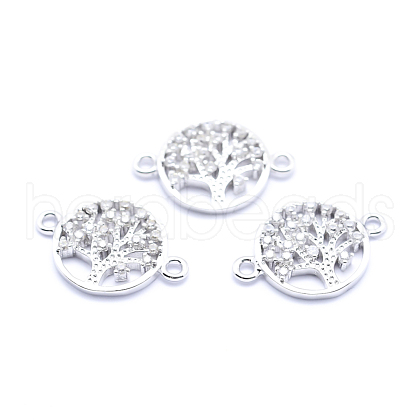 Brass Micro Pave Cubic Zirconia Links ZIRC-L070-15P-1
