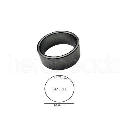 Synthetic Hematite Plain Band Rings BK4832-6-1