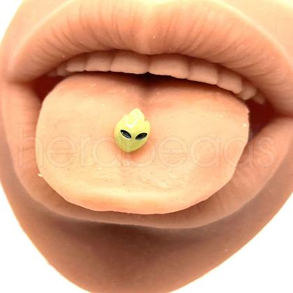 Luminous Alien 304 Stainless Steel with Resin Tongue Rings FS-WG932C6-04-1