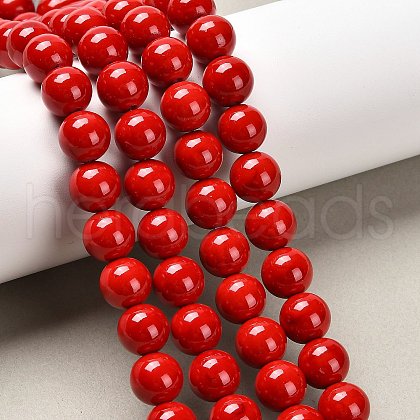 Natural Dyed Mashan Jade Gemstone Bead Strands G-R272-10mm-01-1