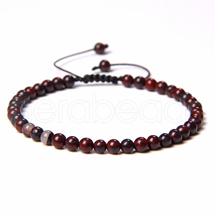 Adjustable Women's Bloodstone Beaded Bracelet CN3407-41-1