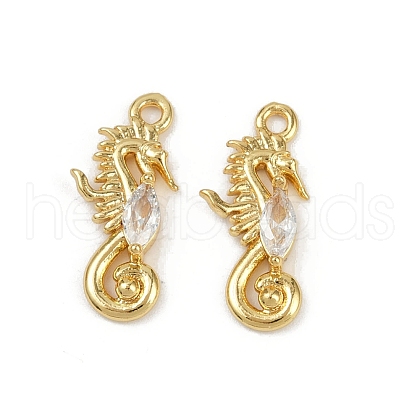 Brass Micro Pave Cubic Zirconia Pendants KK-C093-10G-1