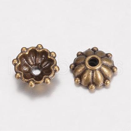 Tibetan Style Alloy Fancy Bead Caps PALLOY-D348-09AB-1