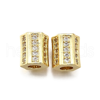 Brass Micro Pave Cubic Zirconia Beads KK-Z100-07G-1