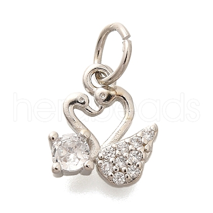 Rack Plating Brass Micro Pave Cubic Zirconia Charms KK-H508-31P-1
