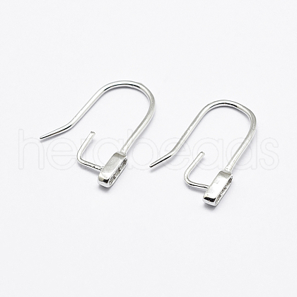 Anti-Tarnish Rhodium Plated 925 Sterling Silver Earring Hooks STER-F033-52P-1