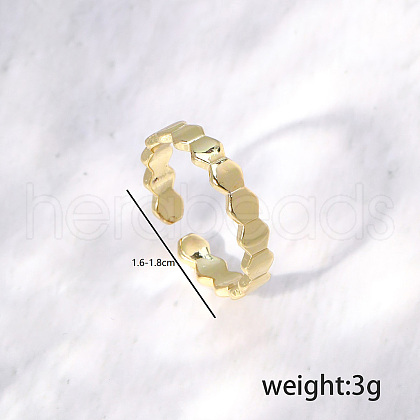 Hexagon Brass Cuff Rings for Women IR1002-1