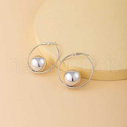 Brass CCB Plastic Hoop Earrings FS-WG39A22-04-1