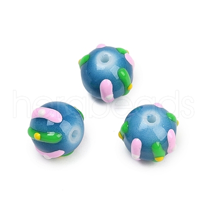 Handmade Lampwork Enamel Beads LAMP-R004-05H-1