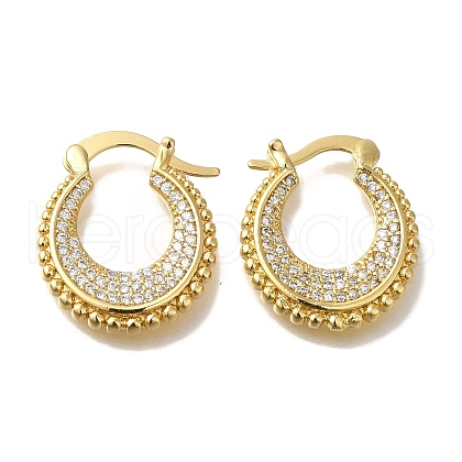 Rack Plating Brass Micro Pave Clear Cubic Zirconia Earrings X-EJEW-U011-06G-1