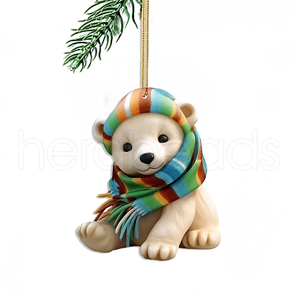 Polar Bear with Scarf Acrylic Hanging Ornaments PW-WGD777E-03-1