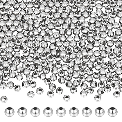 Unicraftale 304 Stainless Steel Hollow Round Seamed Beads STAS-UN0043-16-1