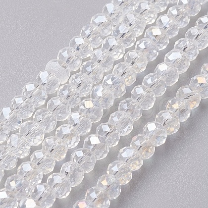 Electroplate Glass Beads Strands EGLA-F124-FR-B11-1