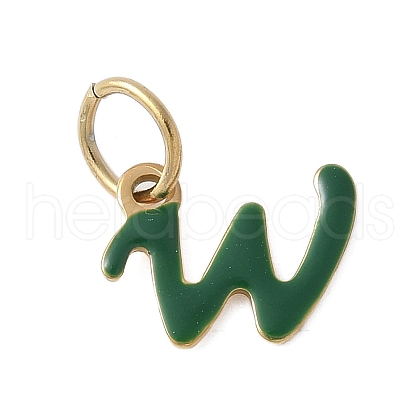 304 Stainless Steel Enamel Charms STAS-G353-01G-W-1