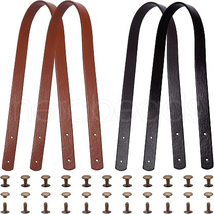 SUPERFINDINGS 4Sets 2 Colors PU Leather Bag Handles FIND-FH0004-14B-1