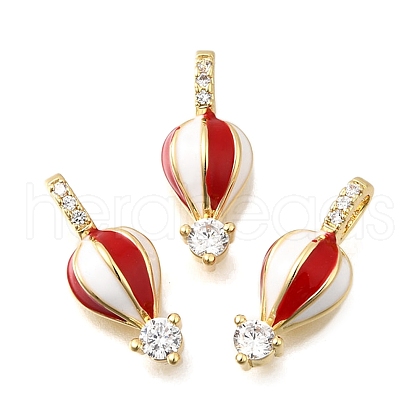 Brass Micro Pave Cubic Zirconia Pendants KK-U072-15G-1