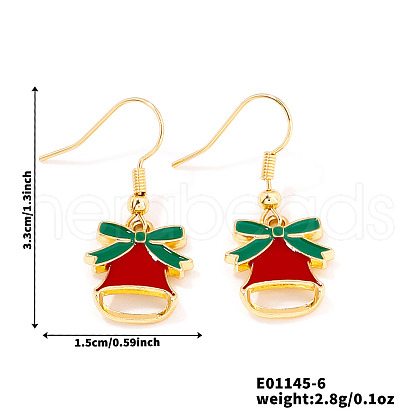 Christmas Theme Brass Dangle Earrings IP2522-6-1