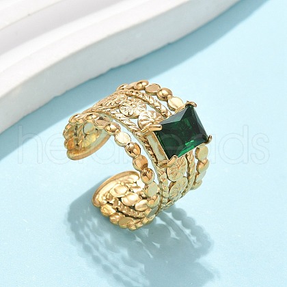 304 Stainless Steel Cuff Rings for Women RJEW-H246-03G-01-1
