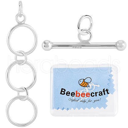 Beebeecraft 925 Sterling Silver Toggle Clasps STER-BBC0006-59-1