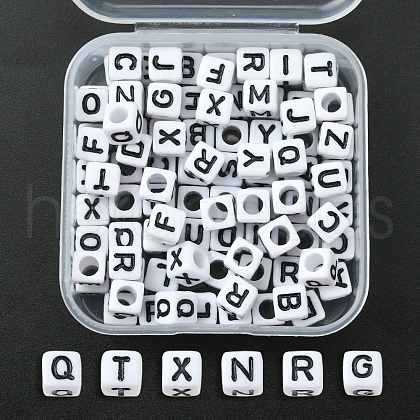 Acrylic Horizontal Hole Letter Beads MACR-YW0002-28-1